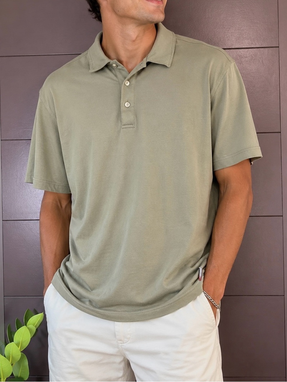 GERRY Men’s Polo Shirt. Olive Green Short Sleeve Collar Golf Shirt Size M EUC